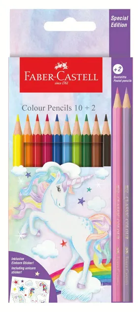 Crayons Couleur Licorne 10+2 Pcs Faber Castel